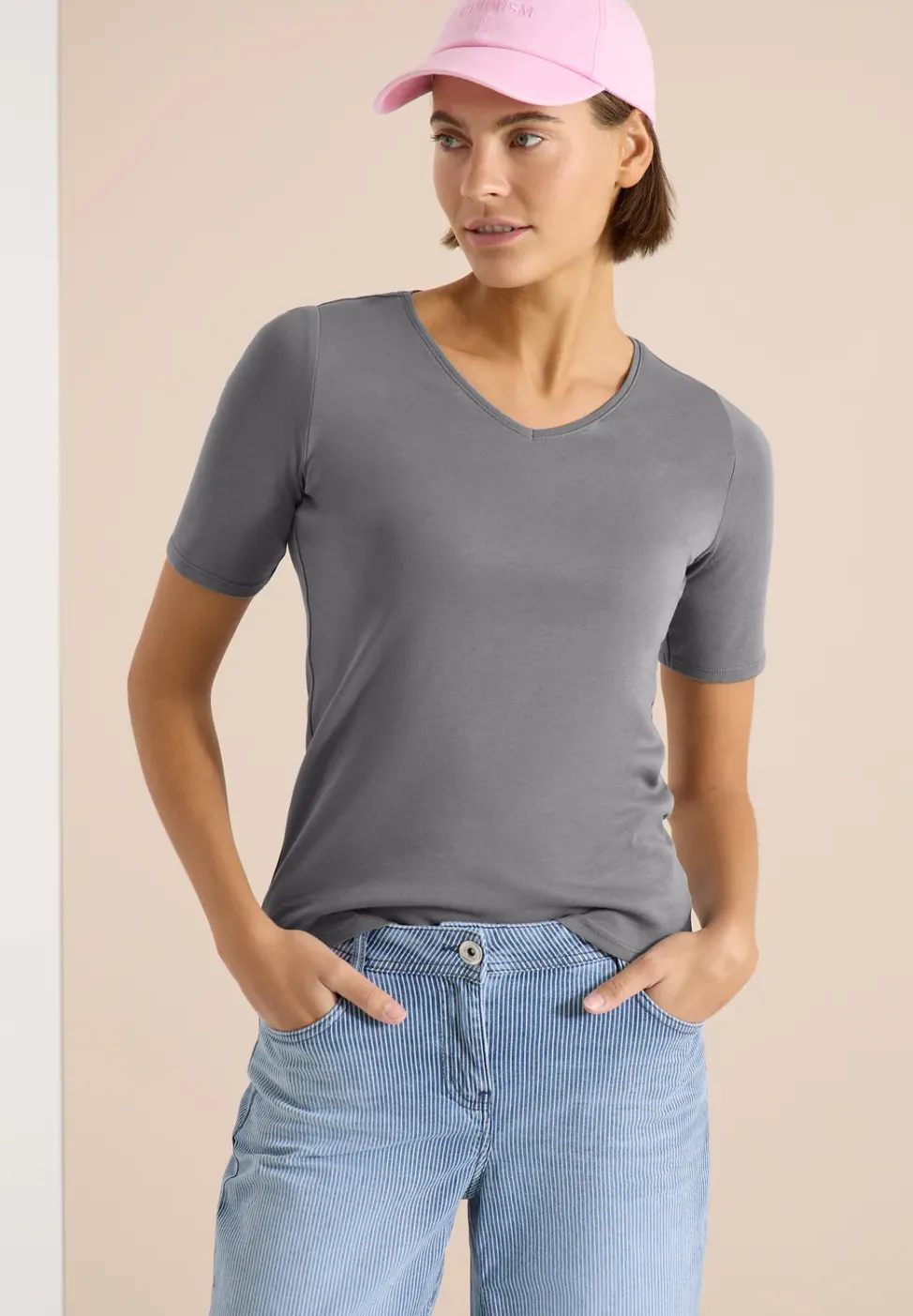 Basic T-Shirt aus Baumwolle