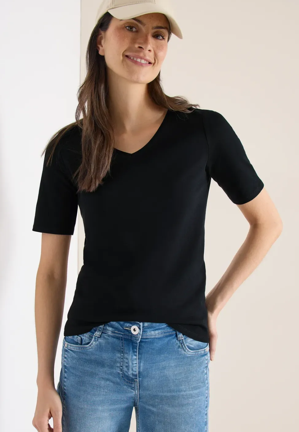 Basic T-Shirt aus Baumwolle