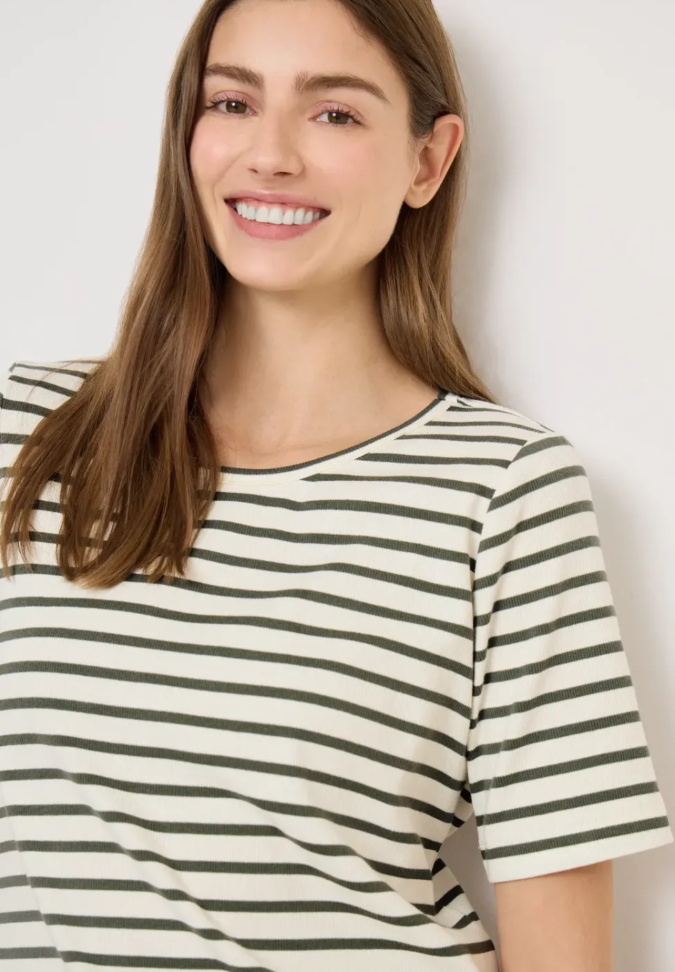 Basic T-Shirt in Rippstruktur