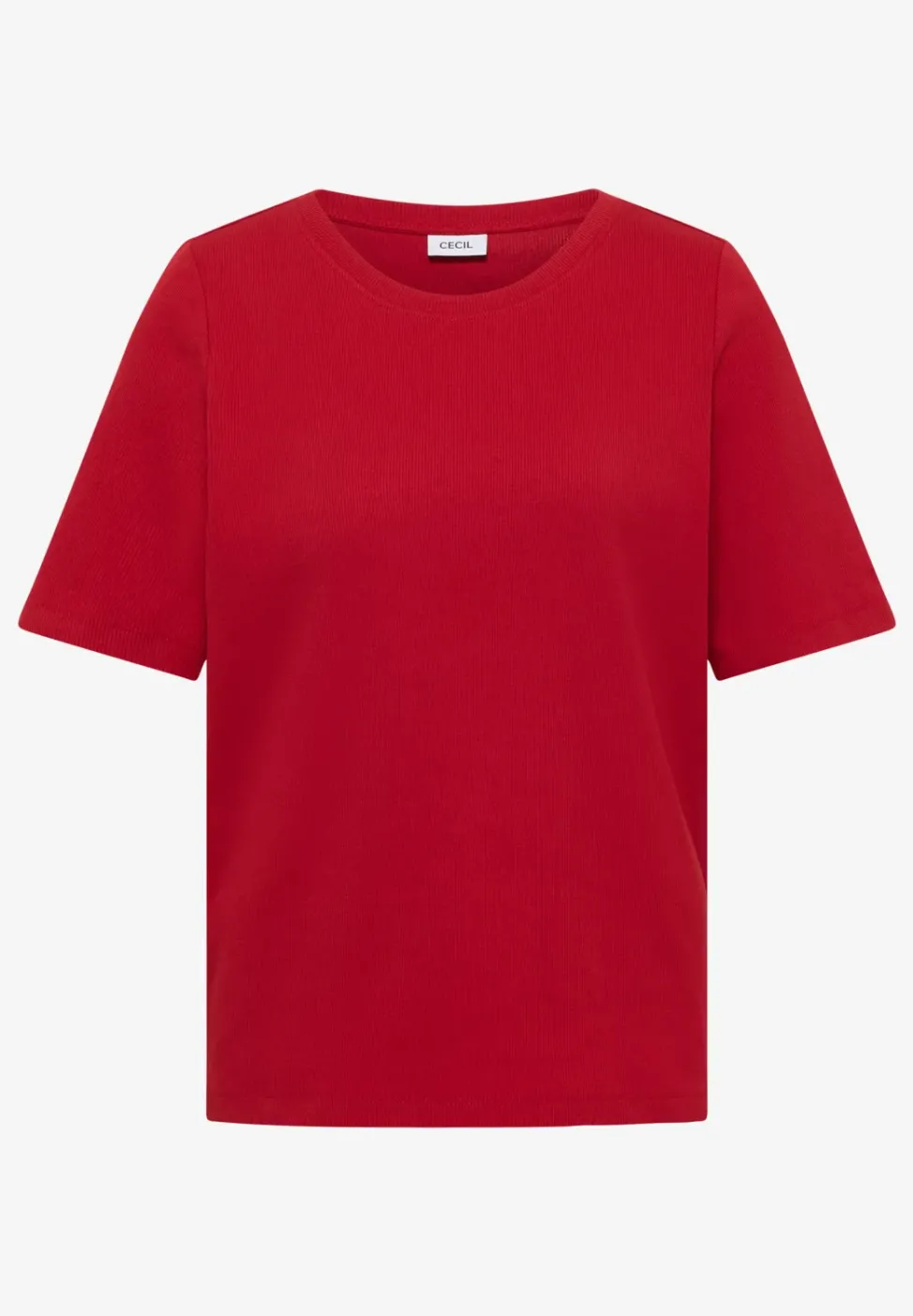 Basic T-Shirt in Rippstruktur