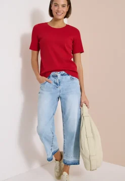 Basic T-Shirt in Rippstruktur