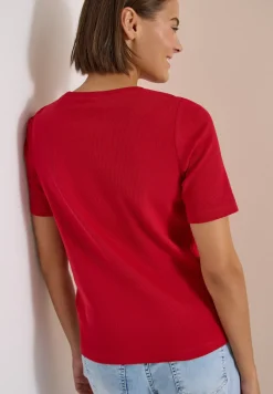 Basic T-Shirt in Rippstruktur