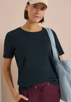 Basic T-Shirt in Rippstruktur