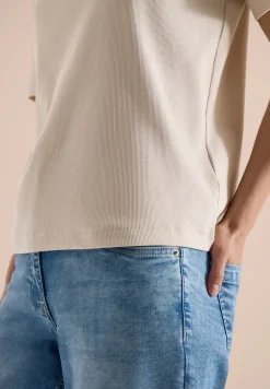 Basic T-Shirt in Rippstruktur