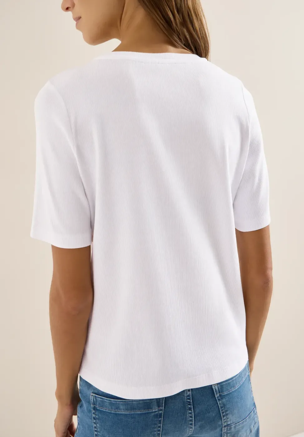 Basic T-Shirt in Rippstruktur