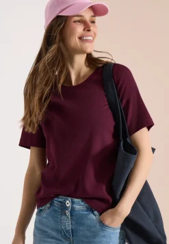 Basic T-Shirt in Rippstruktur