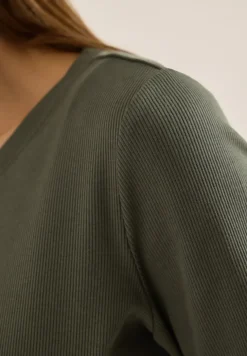 Basic T-Shirt in Rippstruktur