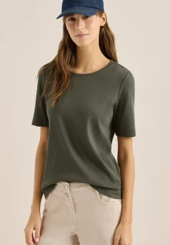 Basic T-Shirt in Rippstruktur