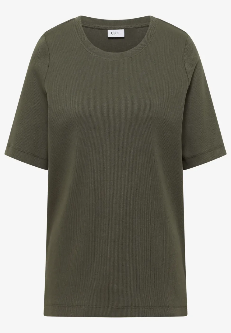 Basic T-Shirt in Rippstruktur