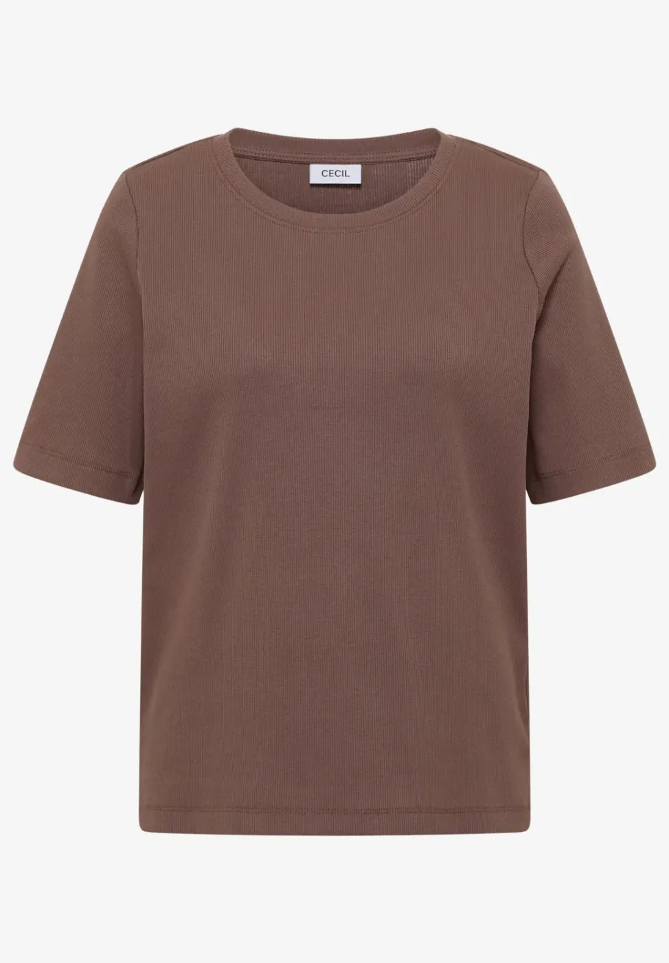 Basic T-Shirt in Rippstruktur