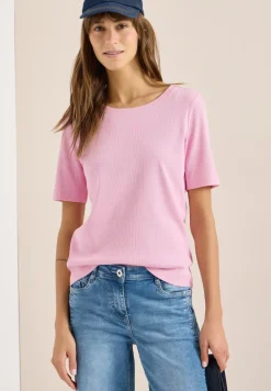 Basic T-Shirt in Rippstruktur