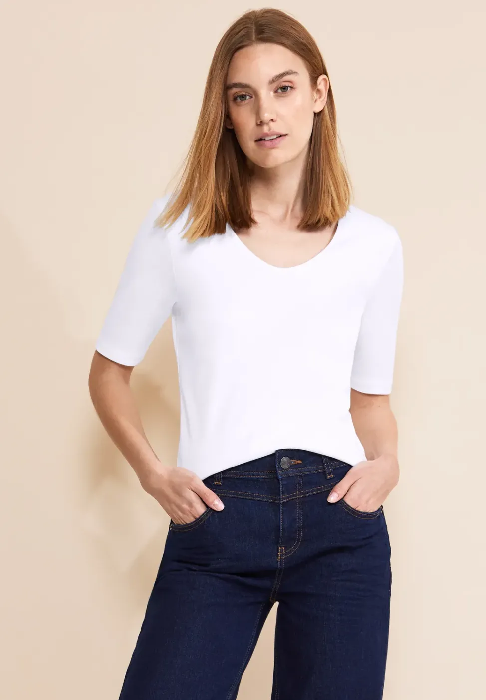 Basic T-Shirt mit blickdichter Front