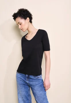 Basic T-Shirt mit blickdichter Front