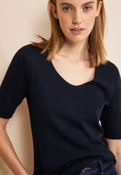 Basic T-Shirt mit blickdichter Front