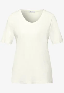 Basic T-Shirt mit gerundetem V-Neck