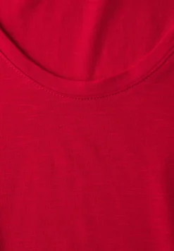 Basic T-Shirt mit gerundetem V-Neck