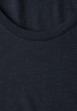 Basic T-Shirt mit gerundetem V-Neck