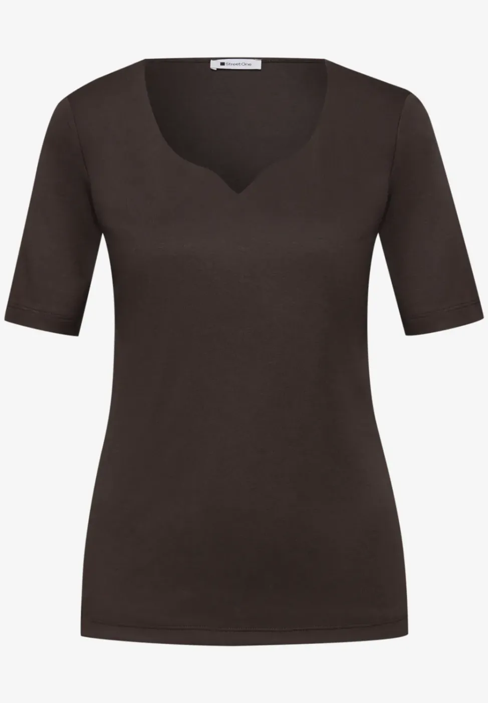 Basic T-Shirt mit Herzausschnitt
