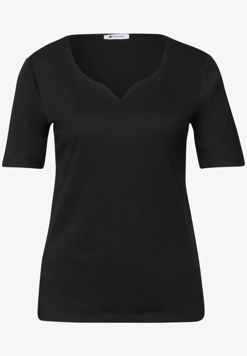 Basic T-Shirt mit Herzausschnitt