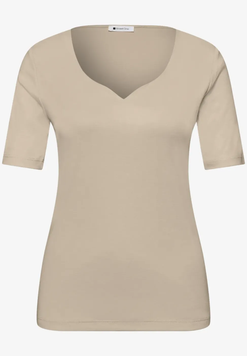 Basic T-Shirt mit Herzausschnitt
