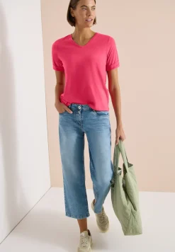 Basic T-Shirt mit Kurzarm und V-Neck