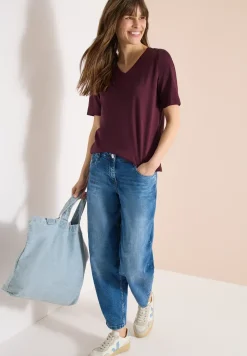 Basic T-Shirt mit Kurzarm und V-Neck