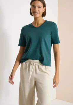 Basic T-Shirt mit Kurzarm und V-Neck