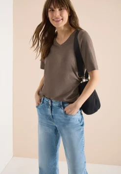 Basic T-Shirt mit Kurzarm und V-Neck