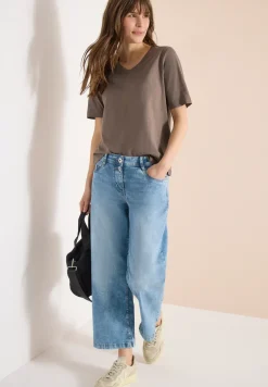 Basic T-Shirt mit Kurzarm und V-Neck