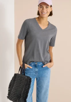 Basic T-Shirt mit Kurzarm und V-Neck