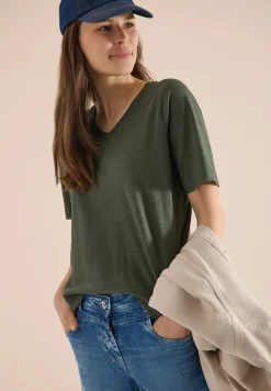Basic T-Shirt mit Kurzarm und V-Neck