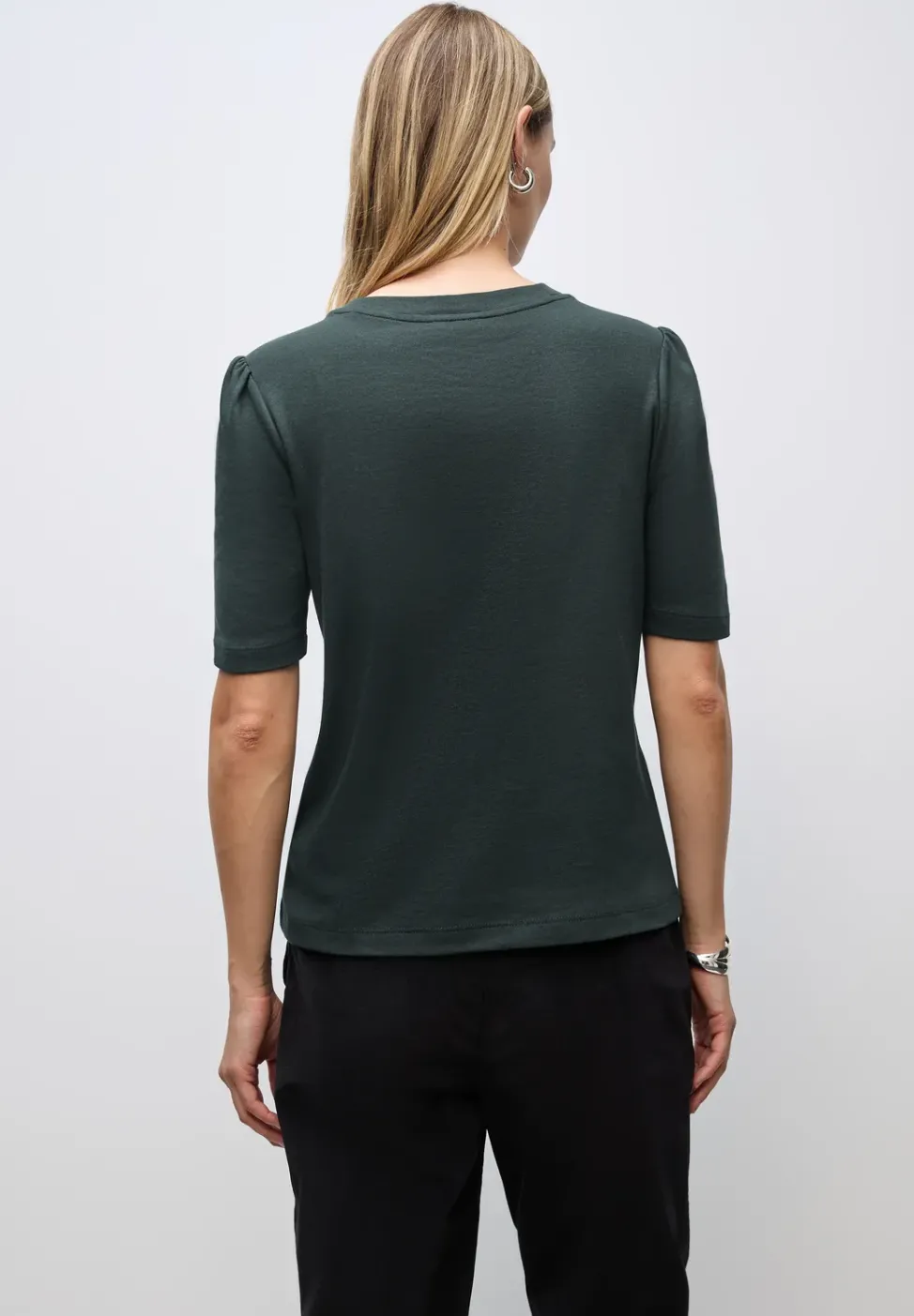 Basic T-Shirt mit Raffung