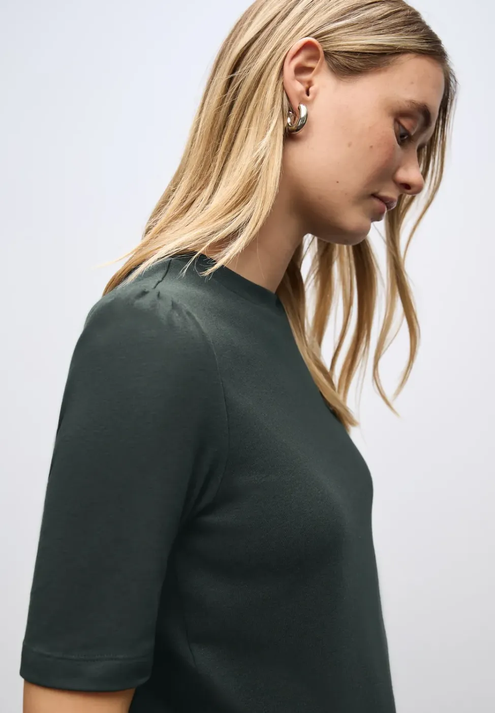 Basic T-Shirt mit Raffung