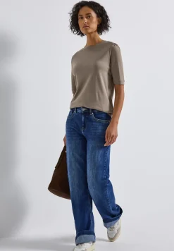 Basic T-Shirt mit Raffung