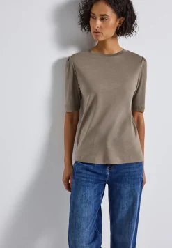 Basic T-Shirt mit Raffung