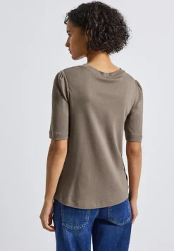 Basic T-Shirt mit Raffung