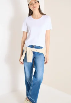 Basic T-Shirt mit Rundhals in Unifarbe
