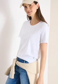 Basic T-Shirt mit Rundhals in Unifarbe