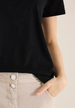 Basic T-Shirt mit Rundhals in Unifarbe