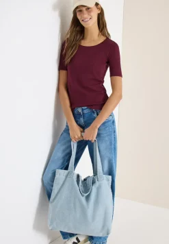 Basic T-Shirt mit Rundhals in Unifarbe