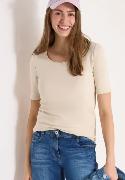 Basic T-Shirt mit Rundhals in Unifarbe