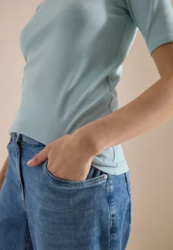 Basic T-Shirt mit Rundhals in Unifarbe