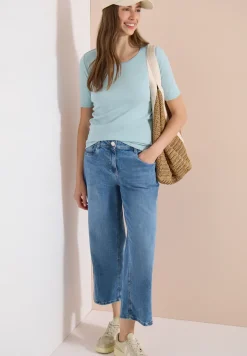 Basic T-Shirt mit Rundhals in Unifarbe