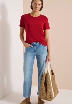 Basic T-Shirt mit Rundhals in Unifarbe