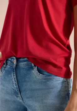 Basic T-Shirt mit Rundhals in Unifarbe