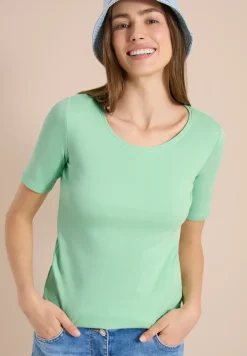Basic T-Shirt mit Rundhals in Unifarbe