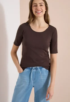 Basic T-Shirt mit Rundhals in Unifarbe