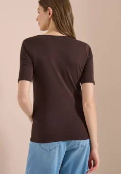 Basic T-Shirt mit Rundhals in Unifarbe