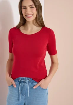 Basic T-Shirt mit Rundhals in Unifarbe