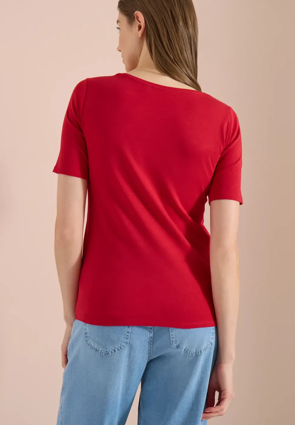 Basic T-Shirt mit Rundhals in Unifarbe